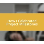 How I Celebrated Project Milestones