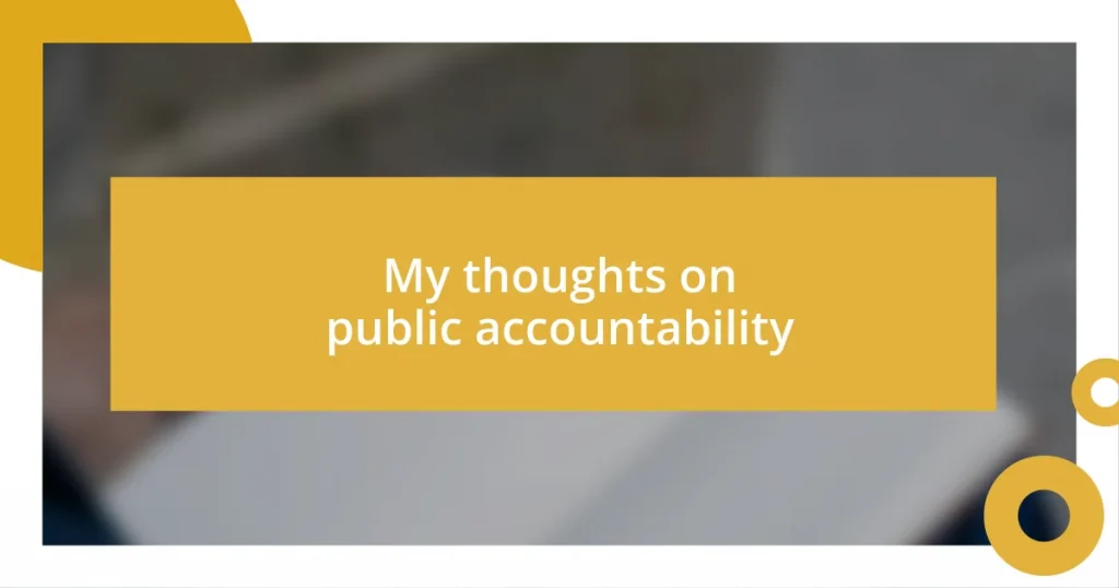 My thoughts on public accountability