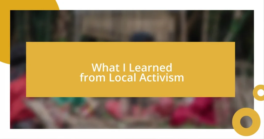 What I Learned from Local Activism